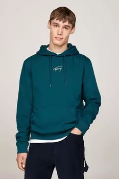 Толстовка с капюшоном Regular fit natural signature Tommy Jeans, синий
