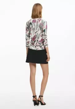 Толстовка с капюшоном ROUND NECK AND FLORAL DETAILS Desigual, бежевый