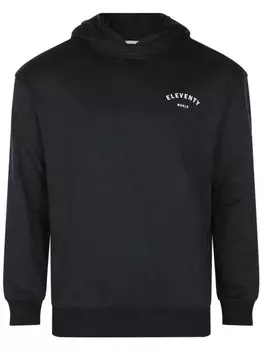 Толстовка с капюшоном с эффектом меланжа Eleventy, черный