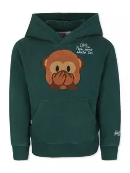 Толстовка с капюшоном с аппликацией MC2 Saint Barth Kids, зеленый