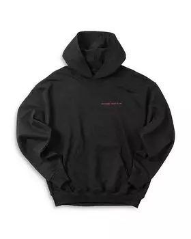 Толстовка с капюшоном с графическим принтом большого размера Overnight Angels Crew, черный