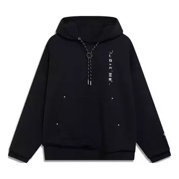 Толстовка с капюшоном с графическим принтом Li-Ning, черный