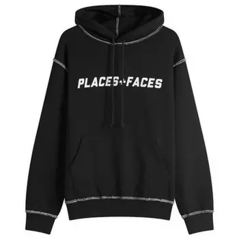 Толстовка с капюшоном с контрастной строчкой Places+Faces, черный