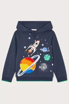 Толстовка с капюшоном с космическим принтом Monsoon, синий