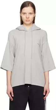 Толстовка с капюшоном с квадратным рукавом и короткими рукавами Pushbutton