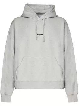 Толстовка с капюшоном с логотипом коробки Bonsai, серый
