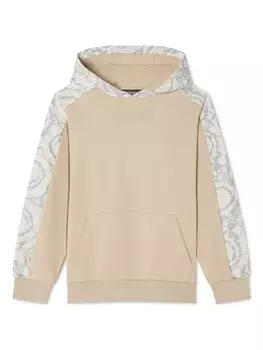 Толстовка с капюшоном с мотивом Barocco Versace Kids, нейтральный цвет
