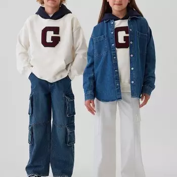 Толстовка с капюшоном с нашивкой-логотипом унисекс Gap, белый