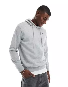Толстовка с капюшоном с небольшим логотипом на груди серого цвета JJ Rebel