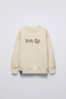 Толстовка с капюшоном с принтом «граффити» ZARA, экрю