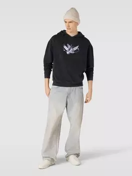 Толстовка с капюшоном с принтом, модель «Vive la Liberte» Mister Tee, антрацит