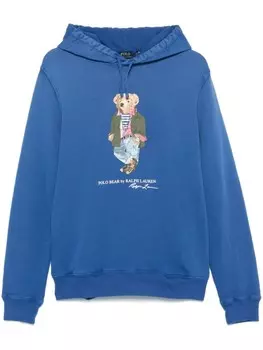 Толстовка с капюшоном с принтом Polo Bear Polo Ralph Lauren, синий