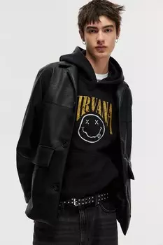 Толстовка с капюшоном с принтом свободного кроя H&M, мультиколор