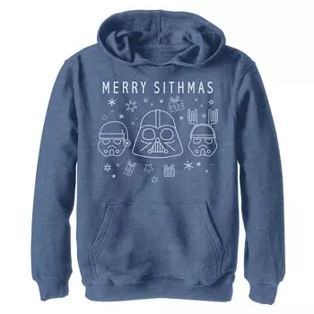 Толстовка с капюшоном с рисунком Merry Sithmas Line Art для мальчиков 8–20 лет «Звездные войны» Licensed Character