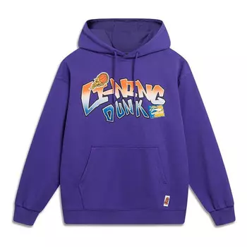 Толстовка с капюшоном с рисунком в виде мультфильма Li-Ning, фиолетовый