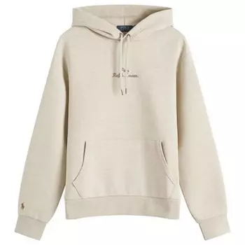 Толстовка с капюшоном с вышитым логотипом двойной вязки Polo Ralph Lauren, бежевый