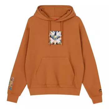 Толстовка с капюшоном с вышитым рисунком на неделе моды в Париже Li-Ning, коричневый