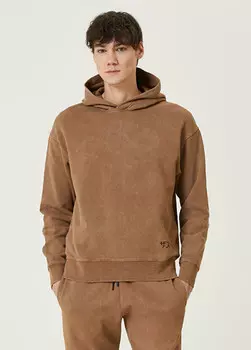 Толстовка с капюшоном «Сакура» и текстовой вышивкой The Stay Line, бежевый