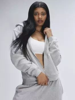 Толстовка с капюшоном Savage X Fenty Essential Fleece Logo Graphic, цвет Platinum Grey