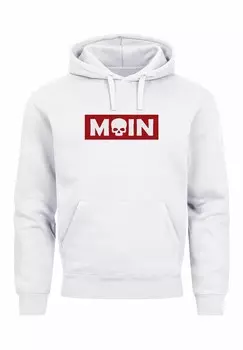 Толстовка с капюшоном SCHRIFTZUG MOIN SKULL TOTENKOPF PARODIE HAMBURG FASHION STREETSTYLE Neverless, белый