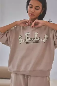 Толстовка с капюшоном Self., бежевый