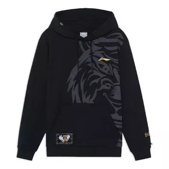 Толстовка с капюшоном серии бадминтон свободный пуловер с капюшоном Li-Ning, черный