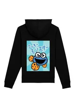 Толстовка с капюшоном SESAMSTRASSE COOKIE MONSTER ANIME F4NT4STIC, черный
