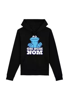 Толстовка с капюшоном SESAMSTRASSE COOKIE MONSTER NOM F4NT4STIC, черный