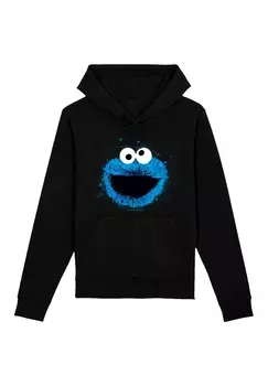 Толстовка с капюшоном SESAMSTRASSE COOKIE MONSTER WATERCOLOR F4NT4STIC, черный
