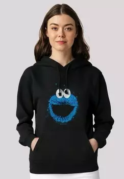 Толстовка с капюшоном SESAMSTRASSE COOKIE MONSTER WATERCOLOR F4NT4STIC, черный