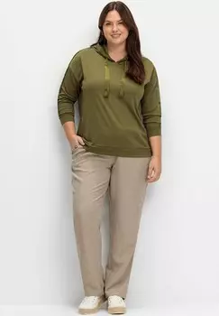 Толстовка с капюшоном Sheego, оливковый