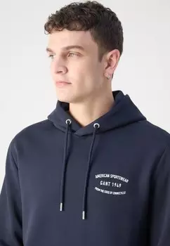 Толстовка с капюшоном SMALL GRAPHIC GANT, темно-синий