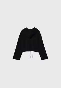 Толстовка с капюшоном SOFT-TOUCH Stradivarius, черный