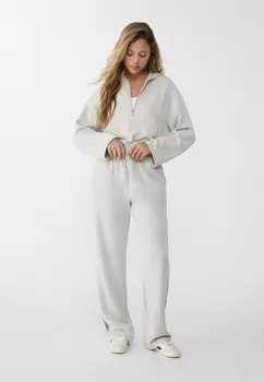 Толстовка с капюшоном SOFT-TOUCH Stradivarius, серебристого цвета