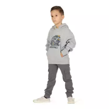 Толстовка с капюшоном СОЛЬ И ПЕРЕЦ «Приключения» с уютной изнанкой Salt And Pepper, серый