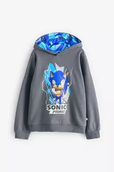 Толстовка с капюшоном Sonic Prime для мальчиков Brand Threads, серый