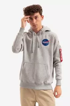 Толстовка с капюшоном Space Shuttle Alpha Industries, серый