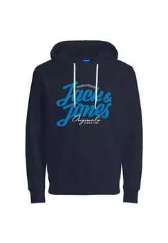 Толстовка с капюшоном список худи с капюшоном Jack & Jones, синий
