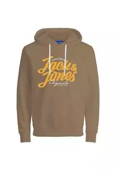 Толстовка с капюшоном список худи с капюшоном Jack & Jones, коричневый