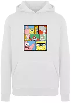 Толстовка с капюшоном SPONGEBOB SCHWAMMKOPF COLLAGE F4NT4STIC, белый