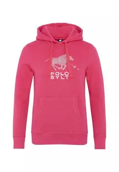 Толстовка с капюшоном спортивного дизайна с блестками POLO SYLT, цвет Raspberry