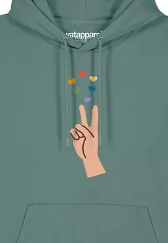 Толстовка с капюшоном SPREAD LOVE watapparel, темно-зеленый