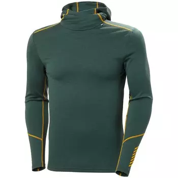 Толстовка с капюшоном средней плотности Helly Hansen Lifa Merino, darkest spruce