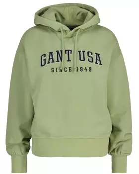 Толстовка с капюшоном сша Gant, зеленый