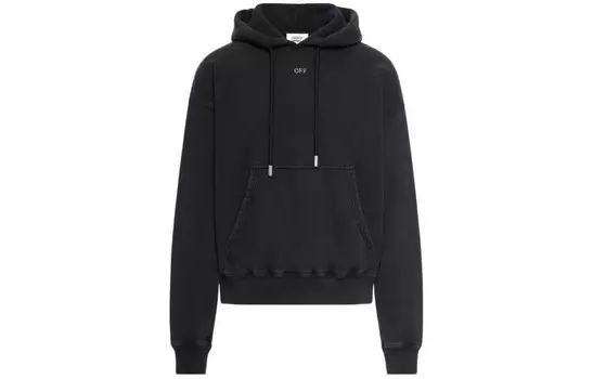 Толстовка с капюшоном Stamp Mary из хлопка Off-White, черный