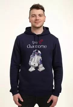Толстовка с капюшоном STAR WARS CLASSIC YOU R2 AWESOME Star Wars, темно-синий