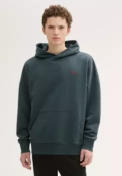 Толстовка с капюшоном STICKEREIEN TOM TAILOR DENIM, темно-зеленый