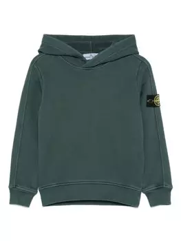 Толстовка с капюшоном Stone Island Junior Compass-badge, зеленый