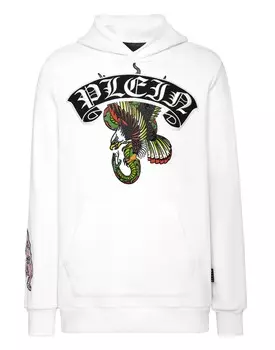 Толстовка с капюшоном Stones Gothic Plein Philipp Plein, белый