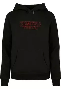Толстовка с капюшоном STRANGER THINGS GLOW LOGO BASIC ABSOLUTE CULT, черный